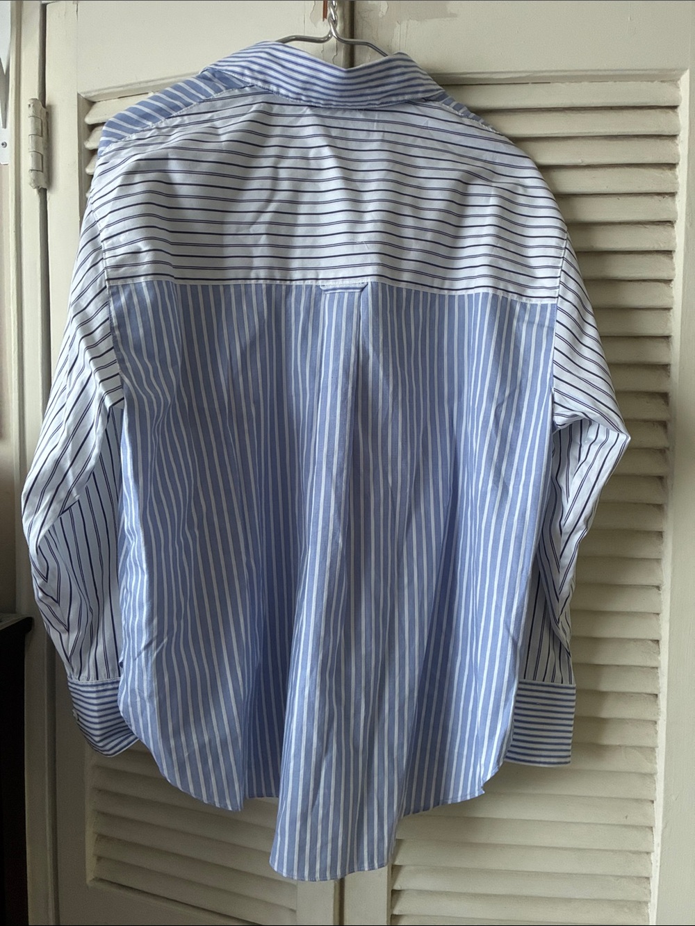 NWT Madewell Women’s Blue & White Vertical Stripe Button-Down Shirt - Picture 4 of 4